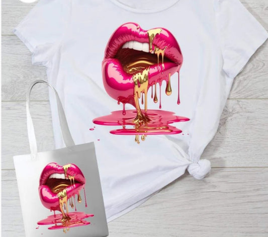 Lips Design Tshirt and Bag